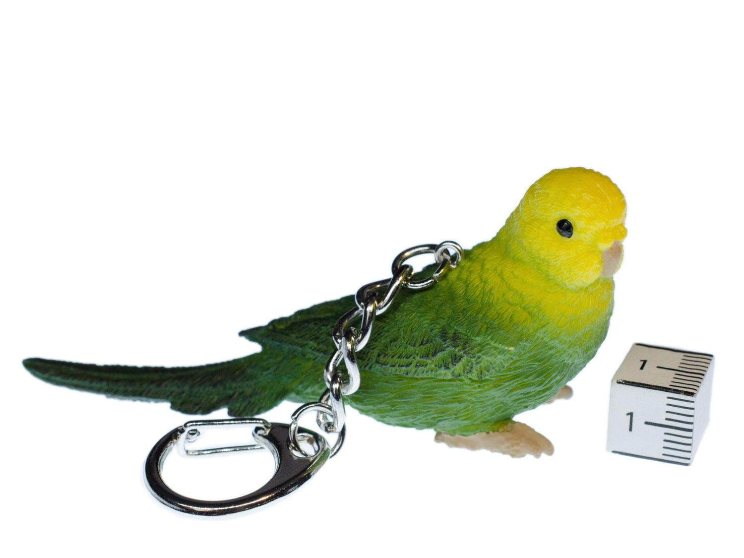 Miniblings Budgie Key Ring Chain Bird Green
