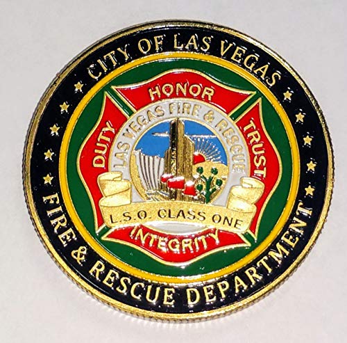 Las Vegas Fire Department Firefighter Colorized Challenge Art Coin