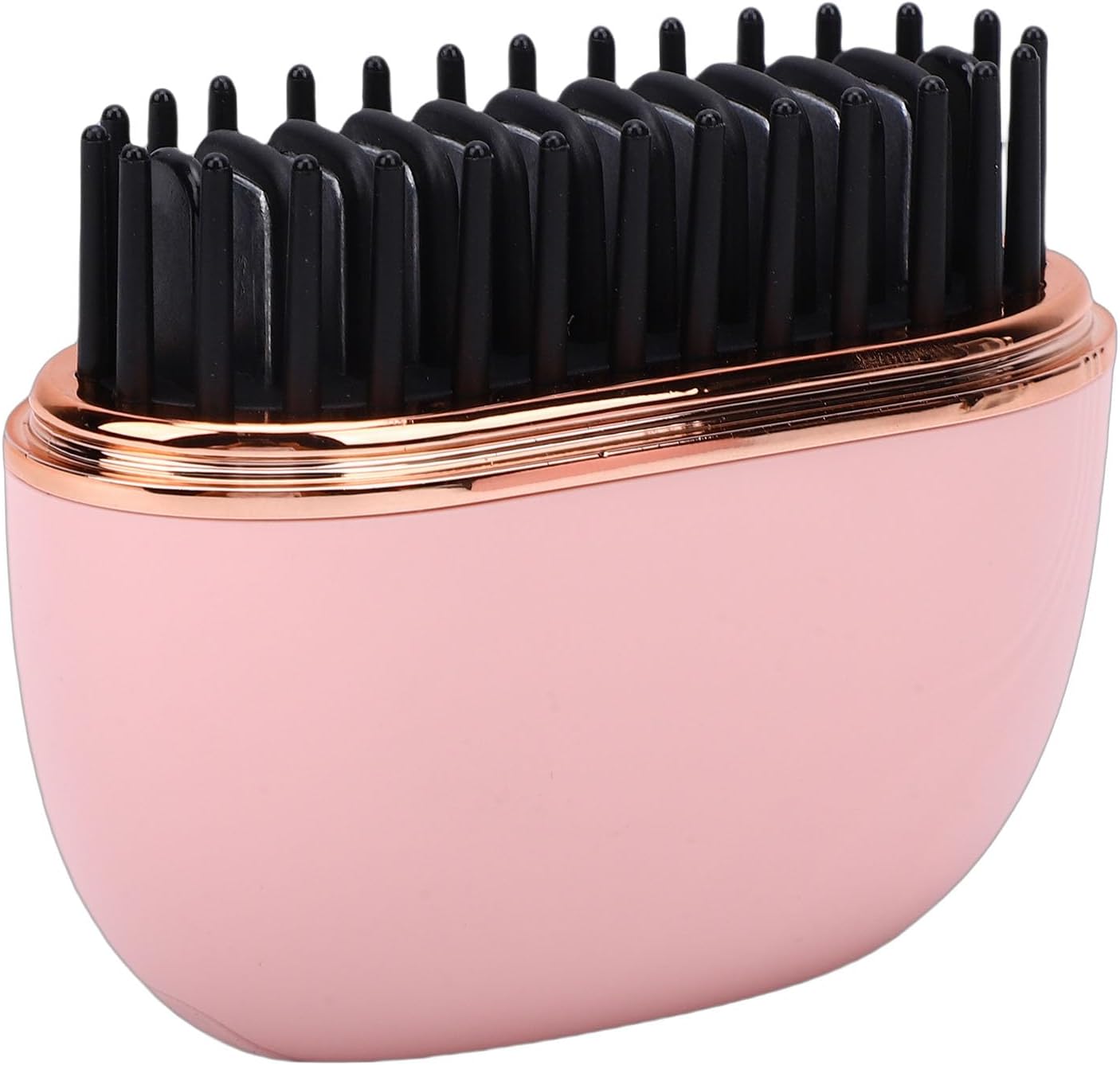 TARSHYRY Mini Hair Straightener Brush, PTC Fast Heating 30S USB Rechargeable Hot Brush with 3 Adjustable Temperature 160C 180C 200C, for All Hair Types (Pink)