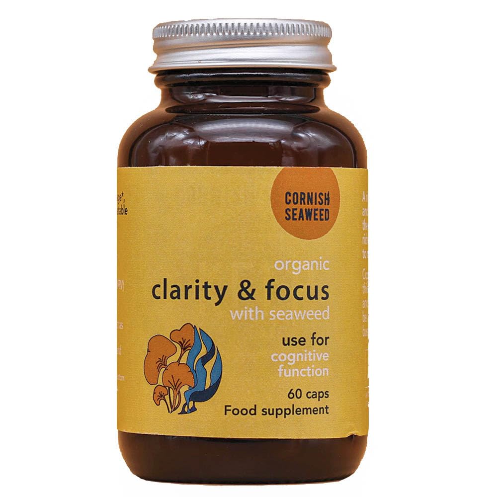 Clarity Focus Seaweed Supplement by The Cornish Seaweed Company | Use for Cognitive Function | 1 Months Supply 60 Capsules | 100% Organic Cornish Seaweed