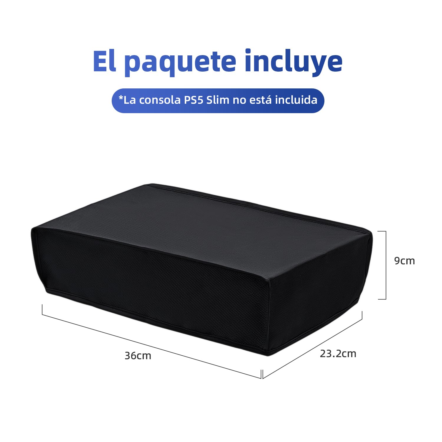 Housse de Protection Anti-Rayures/étanche Uniquement pour PS5 Slim Digital Edition et Disc Consoles-Pas POUR PS5/Pro -Horizontal - Noir