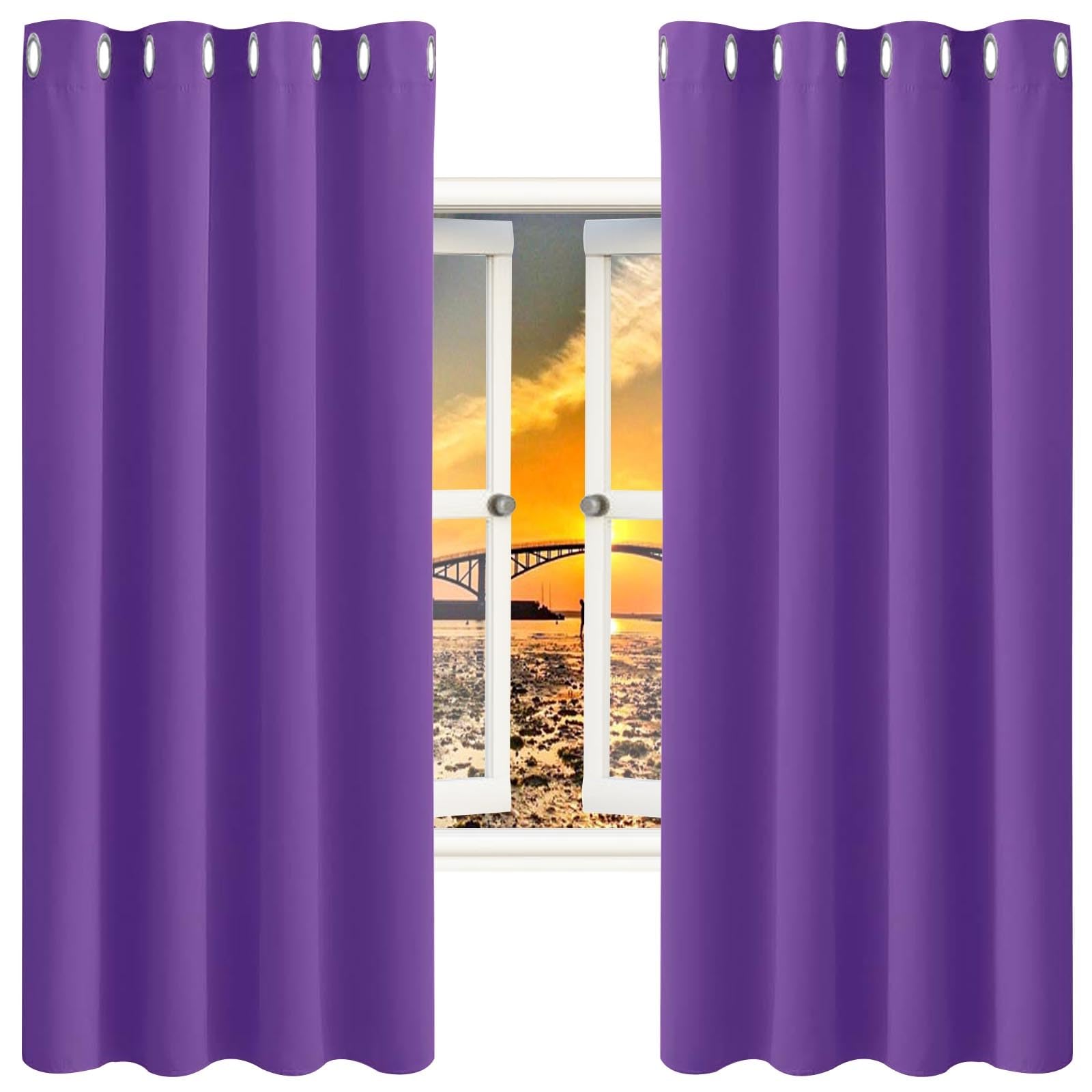 GAIFNAG Total Blackout Curtains 220 x 270 cm Drop Eyelet, Lightweight, Thermal Insulated Curtain for Bedroom Black Out Curtain for Bedroom and Living Room, Purple — image 1