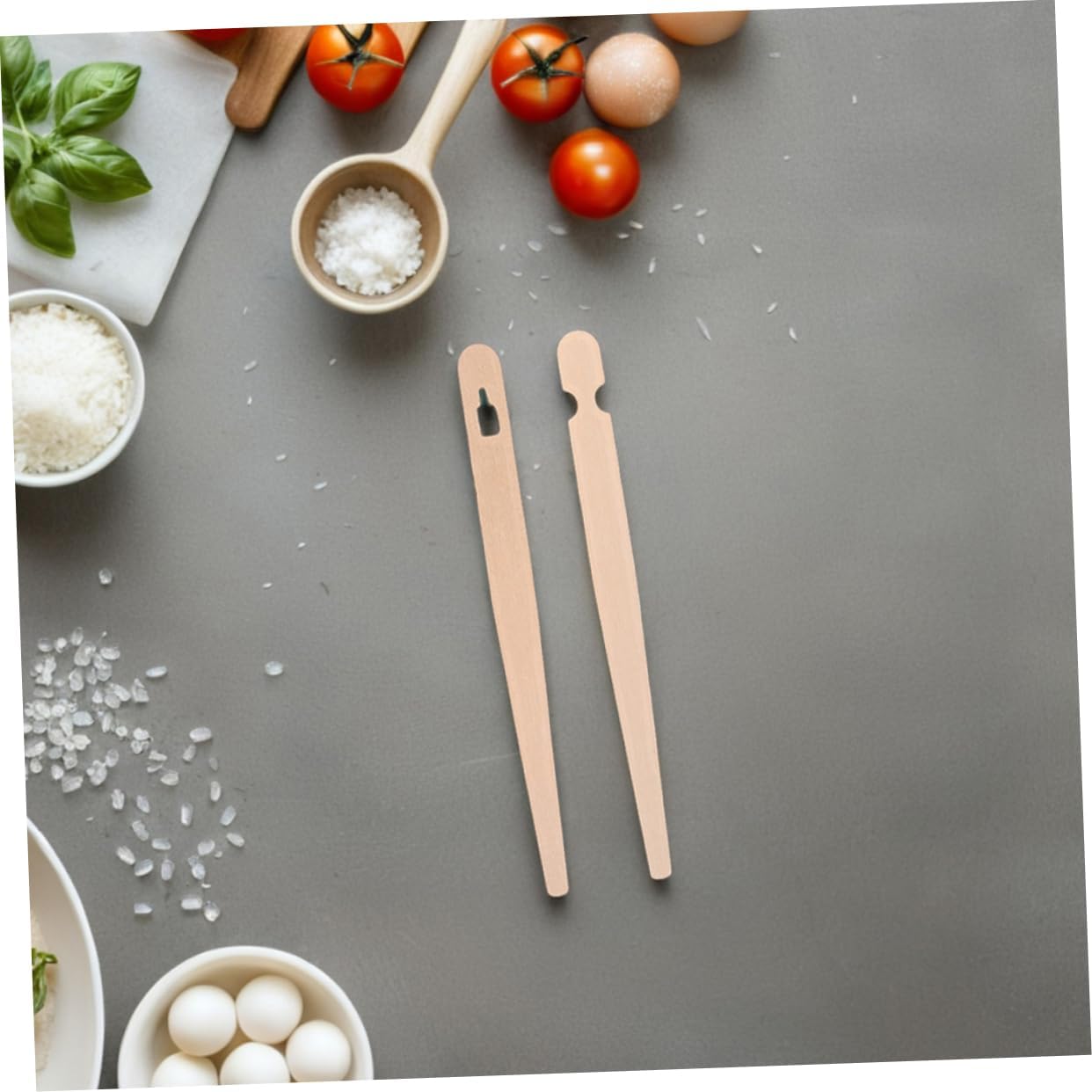 LABRIMP 100sets Wooden Food Tongs European Style Chopstick Training Utensils for Boy Girl and Adults for Party Snack Serving and Buffet Events Opp Packaged
