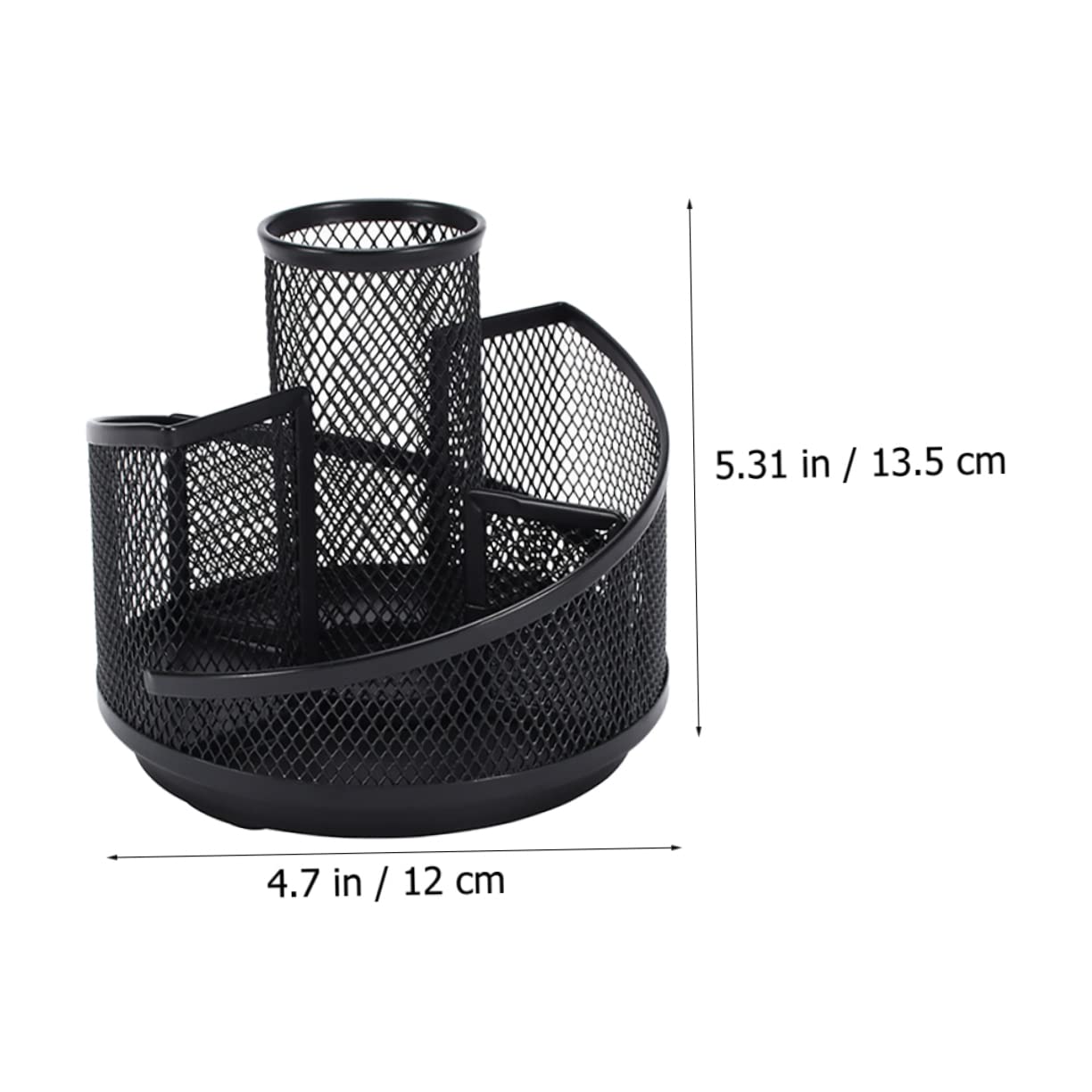 DOITOOL 4 Stück Drehbarer Metall Stiftehalter Schreibtisch Organizer Schwarz Multifunktional für Bürobedarf Kosmetikpinsel und Schreibutensilien Stabiles Design mit Glatter Oberfläche und