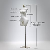 Vista 4 de Female Mannequin Body Torso, Plus-Size Adjustable Sexy Dress Form, Metal Stand Base Clothing Display Model Manikin, Retail Model for Store