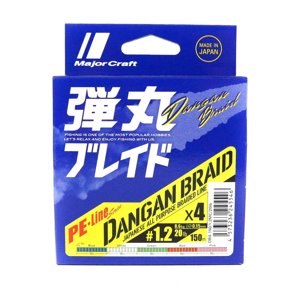 Major Craft MC Dangan Braid İp DB4 PE 2/0.19mm/30Lb/12.8kg/150 metre Green