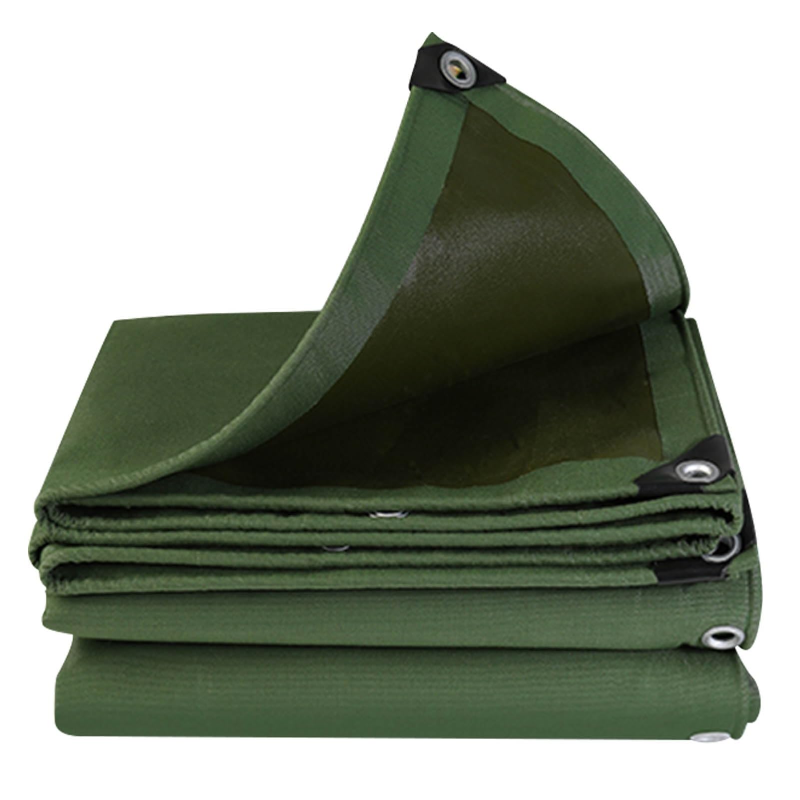 Bâche en Plastique PVC d'extérieur, Bâche imperméable en Toile Verte avec œillets renforcés 600 g/m² Oxford, Plusieurs Tailles, Lot de 1(2x4m(6.5ftx13.1ft))