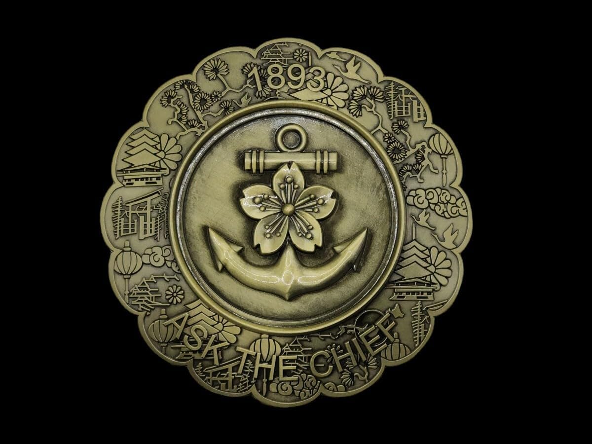 ミリタリーショップ レプマート / チャレンジコイン 紋章 アメリカ海兵隊 記念メダル 米海軍佐世保基地 伊万里焼 飾り皿 チャレンジコイン  アメリカ海軍 米軍放出品 USN 大型記念コイン 日本海軍紋章 自衛隊