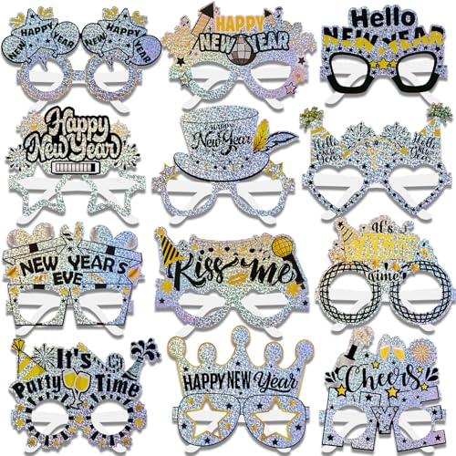 Lunettes Nouvel An 2026 lot de 24 pour cadeaux invités et cotillons minuit