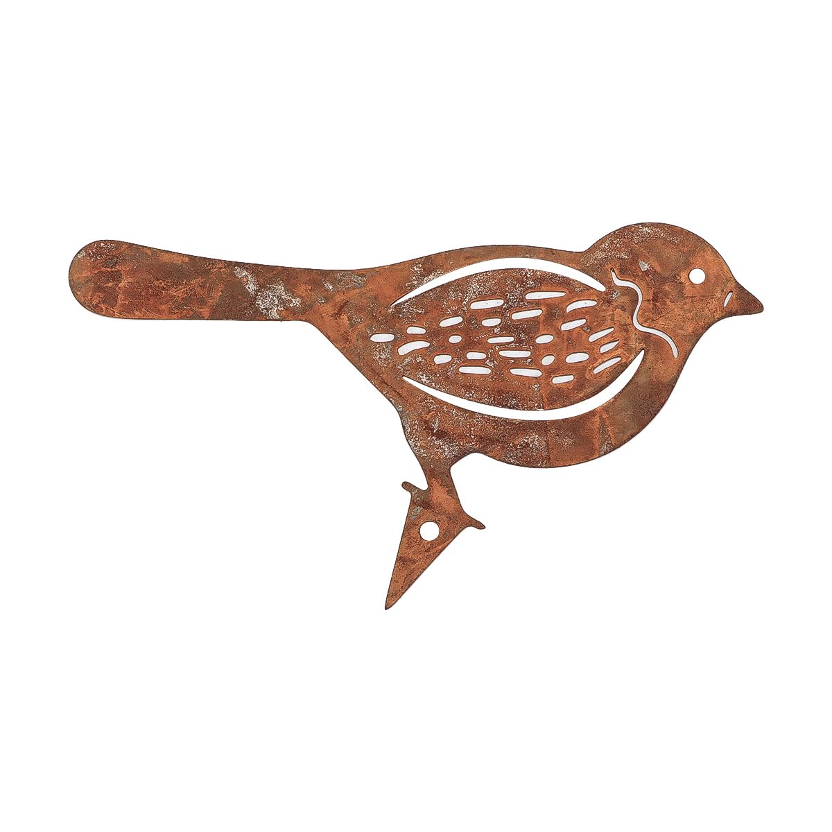 Paquete de 4 estacas de metal con pátina rústica para pájaros, ideales para vallas de madera y adornos de jardín.