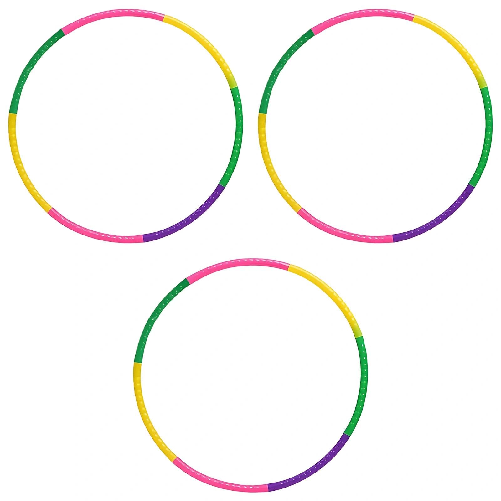 3PCS Hula Hoops, Detachable 7-Section Weighted Hula Hoop for Exercise, Adjustable Size Fitness Ring for Sports, Dance & Outdoor, Durable Multi-Color Design.