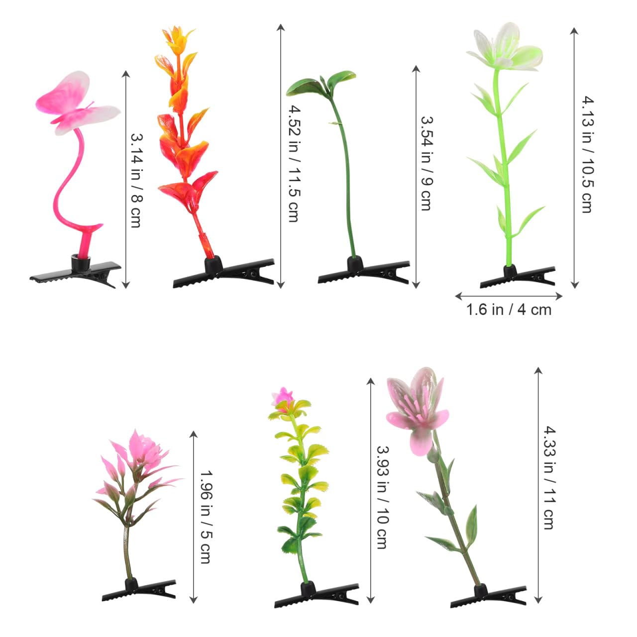 Beaupretty Diverse Plant Hair Clips Set 20 Pieces Sprout Hair Pins Bean Sprouts Rave Clips Hair Clips for Women Party Hair Accessories - Image 2