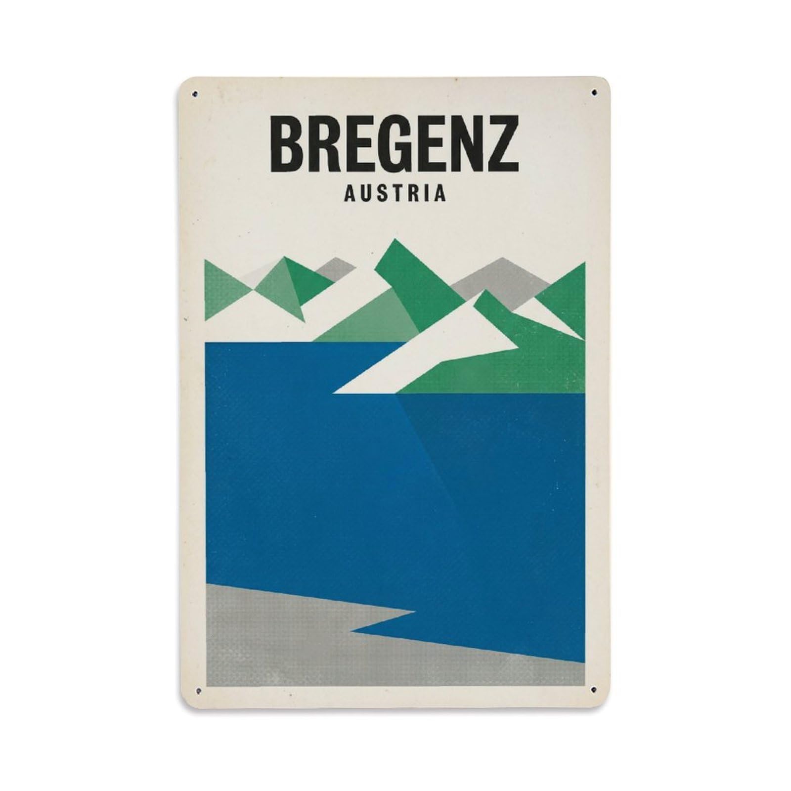 Retro Travel Austria Bregenz Metal Tin Sign Plaque Wall Decor for Cafe, Club Bar, Office, Garden Metal Poster 8x12Inch