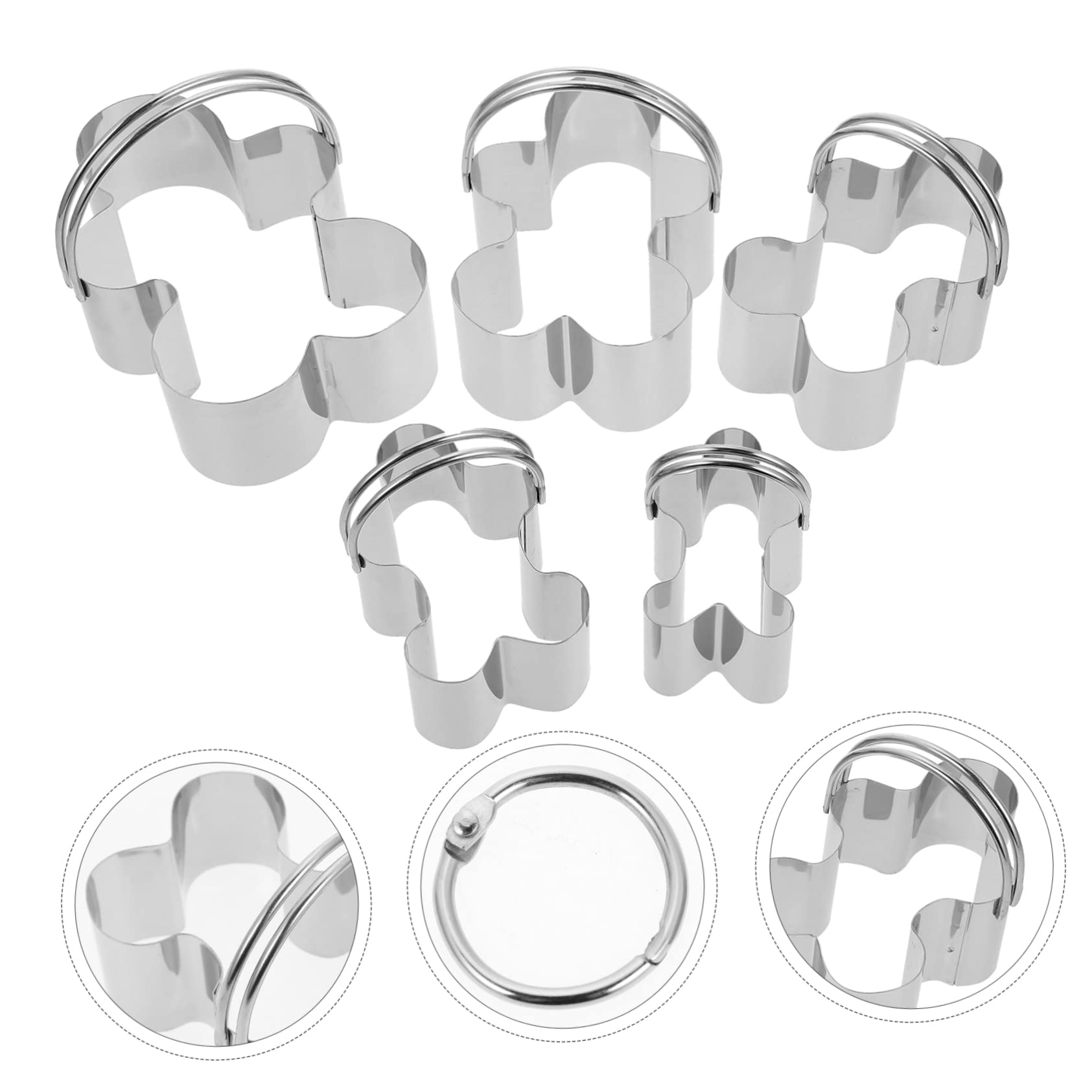 TOPBATHY 15 Stk 5-teiliges Set Mousse-Ringe Gebäckschneider Girlscoutkekse Ingwerkekse Muffin küchenmaschiene kochgeschirr schöner Keksausstecher Formen von Ausstechformen Rostfreier Stahl
