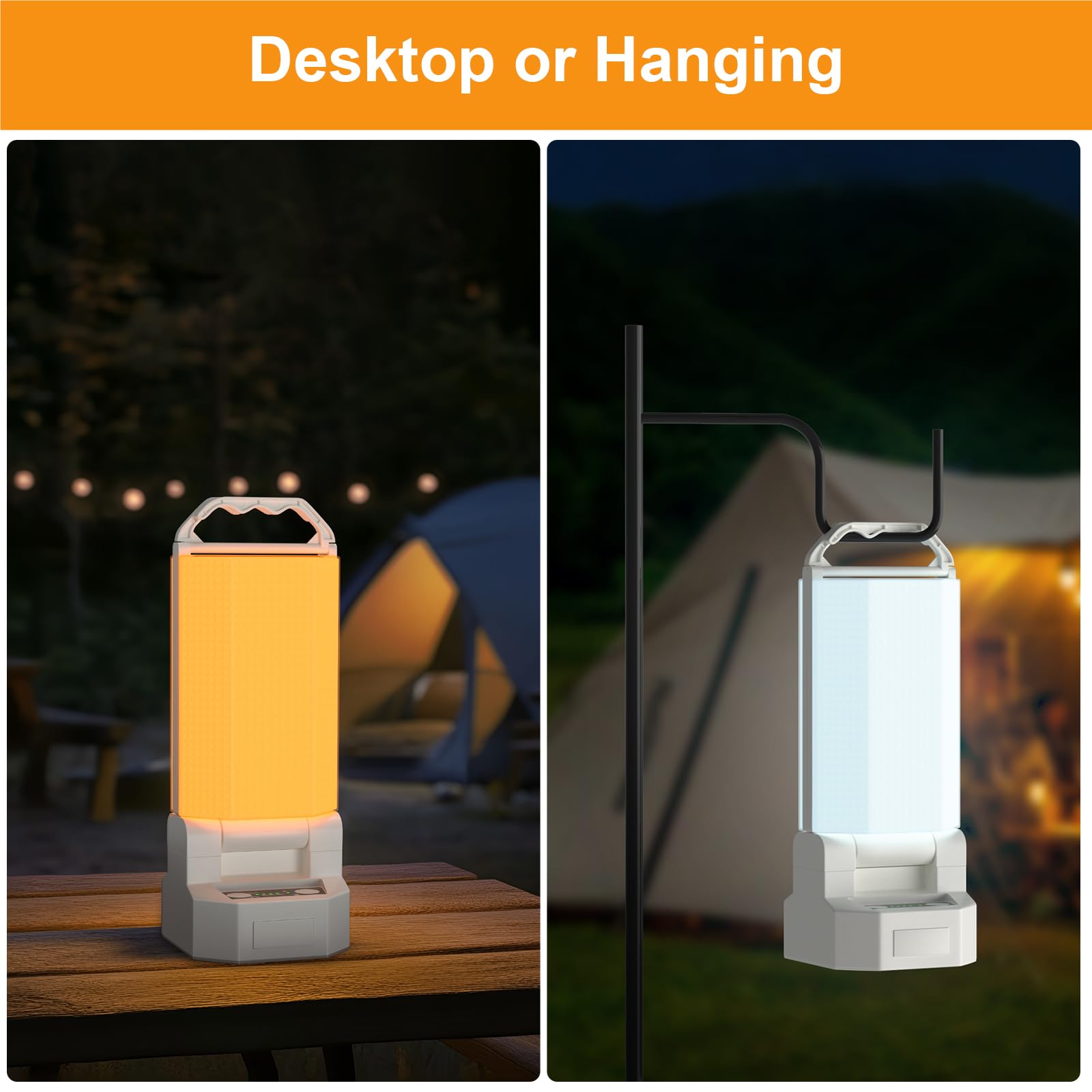 SoulBay Lampada Campeggio, Solare USB Ricaricabile Lampada da Campeggio Impermeabile Dimmerabili Portatile LED Lanterna per Tenda Campeggio, Escursioni all'aperto, Interruzioni di Corrente, Emergenze
