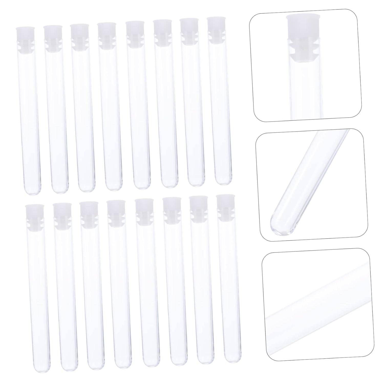 Cabilock 500pcs Disposable Plastic Test Tubes Stoppers Storage Containers for Scientific Experiments and Party Decorations Leak Safe for Boys and Girls
