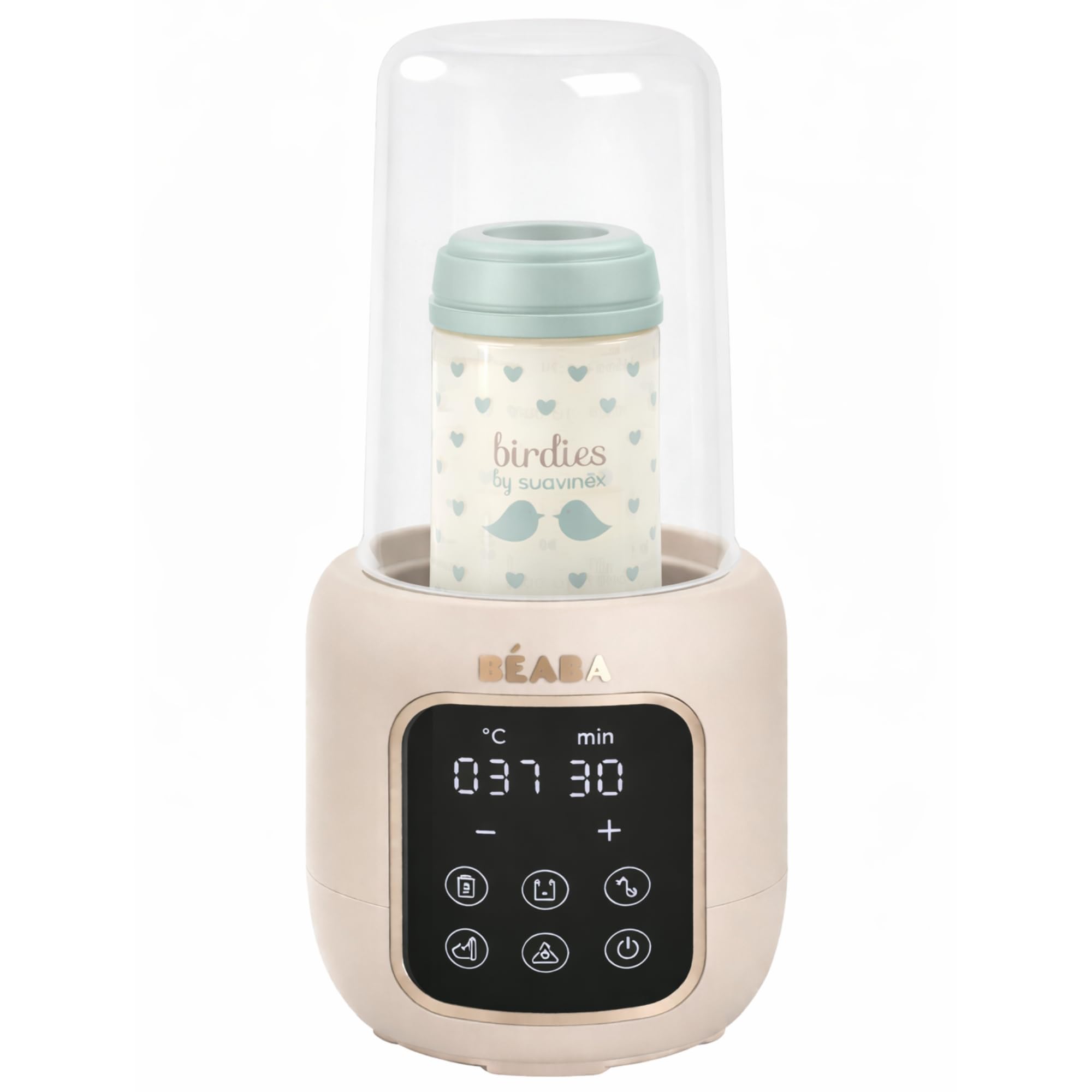 BÉABA, Chauffe-​Biberon/​Stérilisateur, Chauffe Lait Maternel/​Infantil, Multifonctions : 5 Modes, Bain-​Marie, Chauffe Petit Pots, Décongelation, Mode Rapide, Mode Stérilisation, Multi Milk, Argile