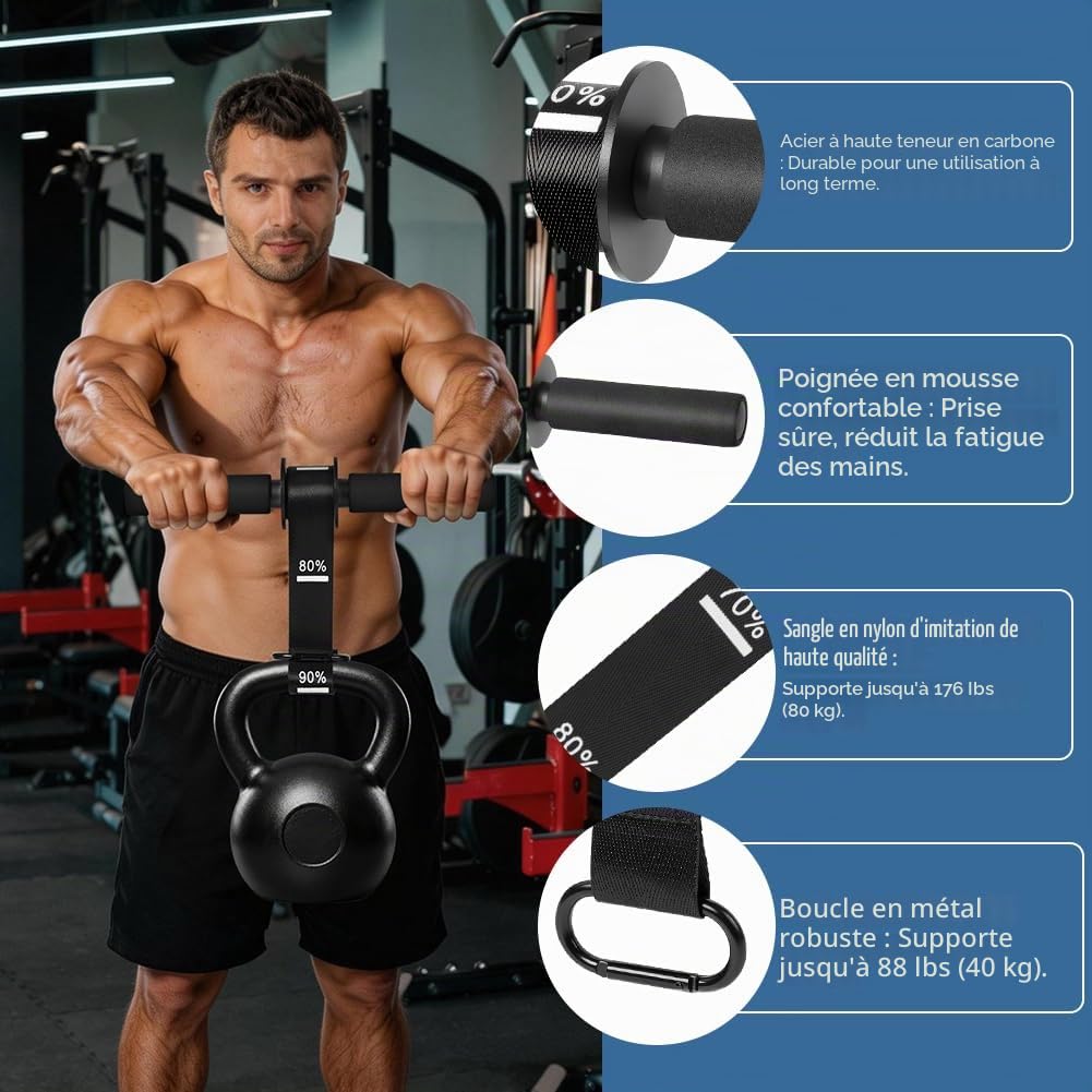 Rouleau de Poignet Musculation, Entraîneur pour Muscler Avant Bras, Poignet Rouleau Formateur Forearm, Strength Training Equipment Grip Musculation à Domicile, en Salle de Sport ou en Extérieur