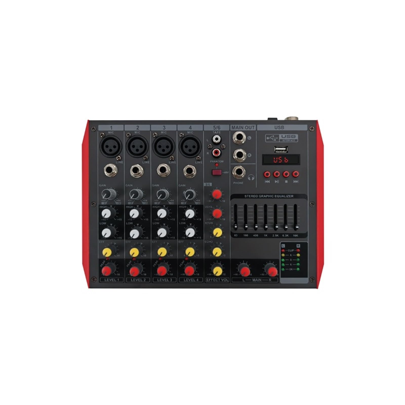 Amazon | オーディオミキサー ブルートゥースUSB DSP 48Vファンタム