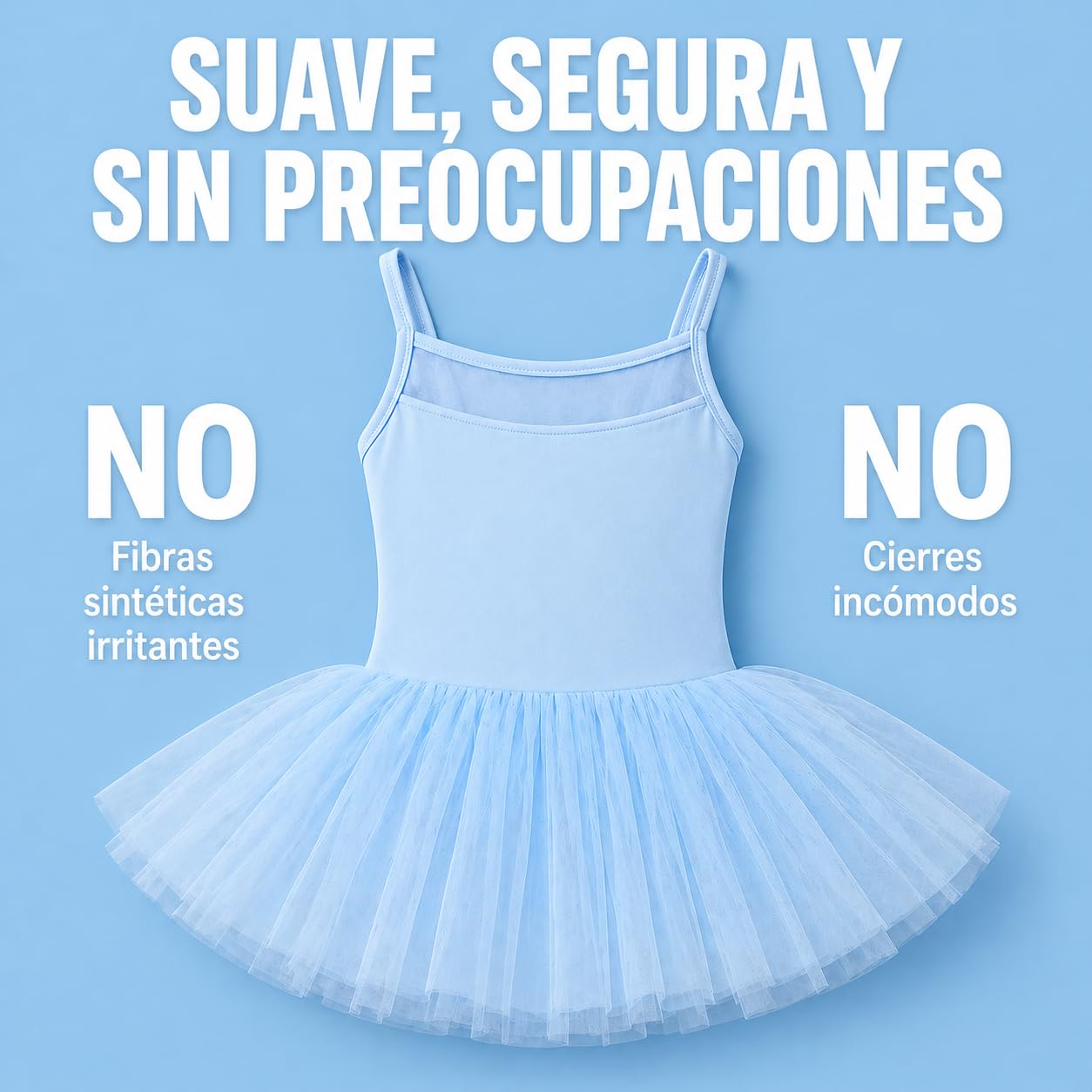 Tutú Vestido de Ballet de niña, Maillot de Danza de Tirantes con Falda de Tul y Transparencias, Tres Colores a Elegir, Moda de Baile Infantil
