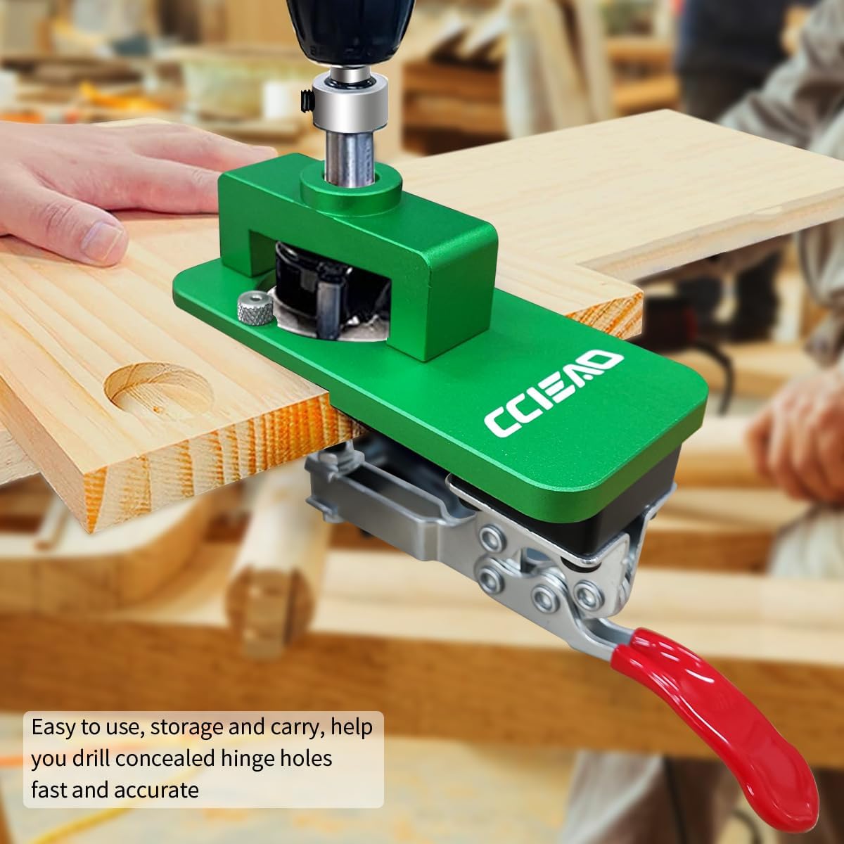 35mm Concealed Hinge Jig Drilling Guide Locator, Adjustable Locking Cabinet Hinge Jig Hole Locator Drilling Holes Tools for Cabinets Doors Hinges Mounting