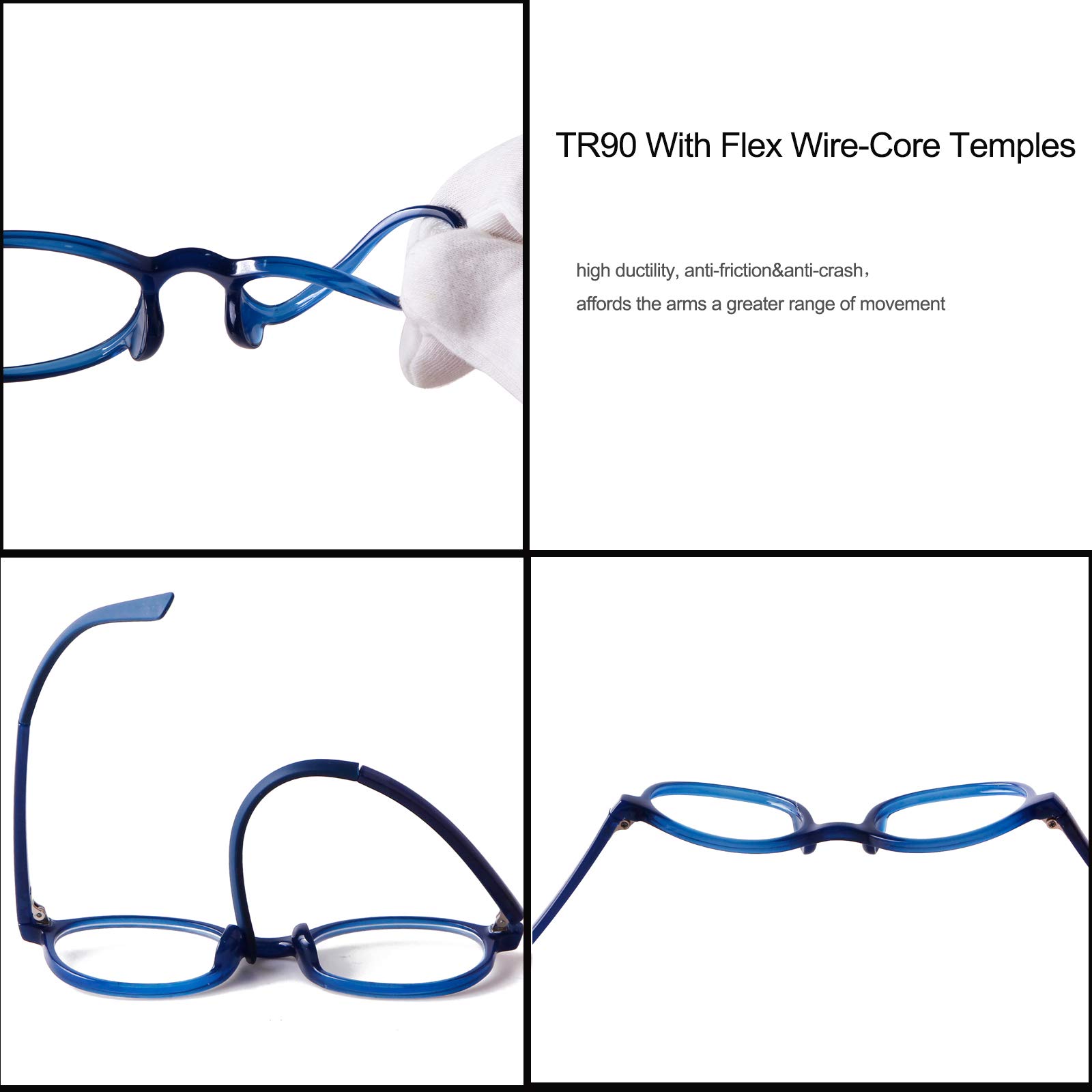 ADEWU Kinderbrille Ohne Stärke mit Blaulichtfilter Rund Oval TR90 Rahmen für Mädchen und Jungen