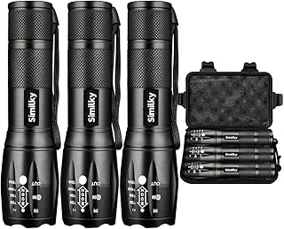 3Pack Torches Led Super Bright, Hand Torch Led Torch 1200 Lumen, Powerful Torch Battery Powered Water Resistant 5 Modes Tactical Torch For Camping