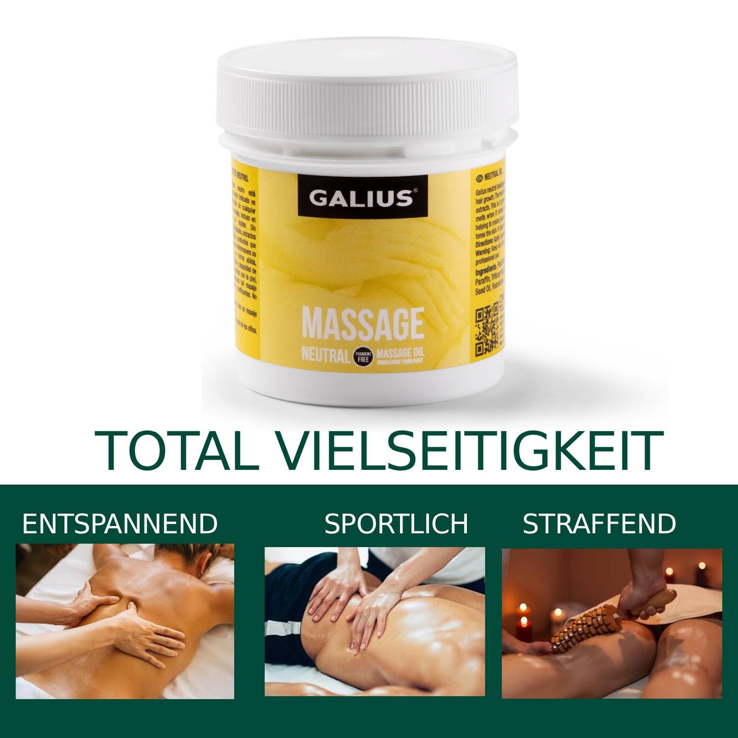 Massagekissen für Nacken, Rücken und Lendenwirbelsäule mit ergonomischer Gesichtsaussparung – bequem in Bauchlage atmen – Fester Schaumstoff, waschbarer Bezug – INKL. Massageöl 100 ml