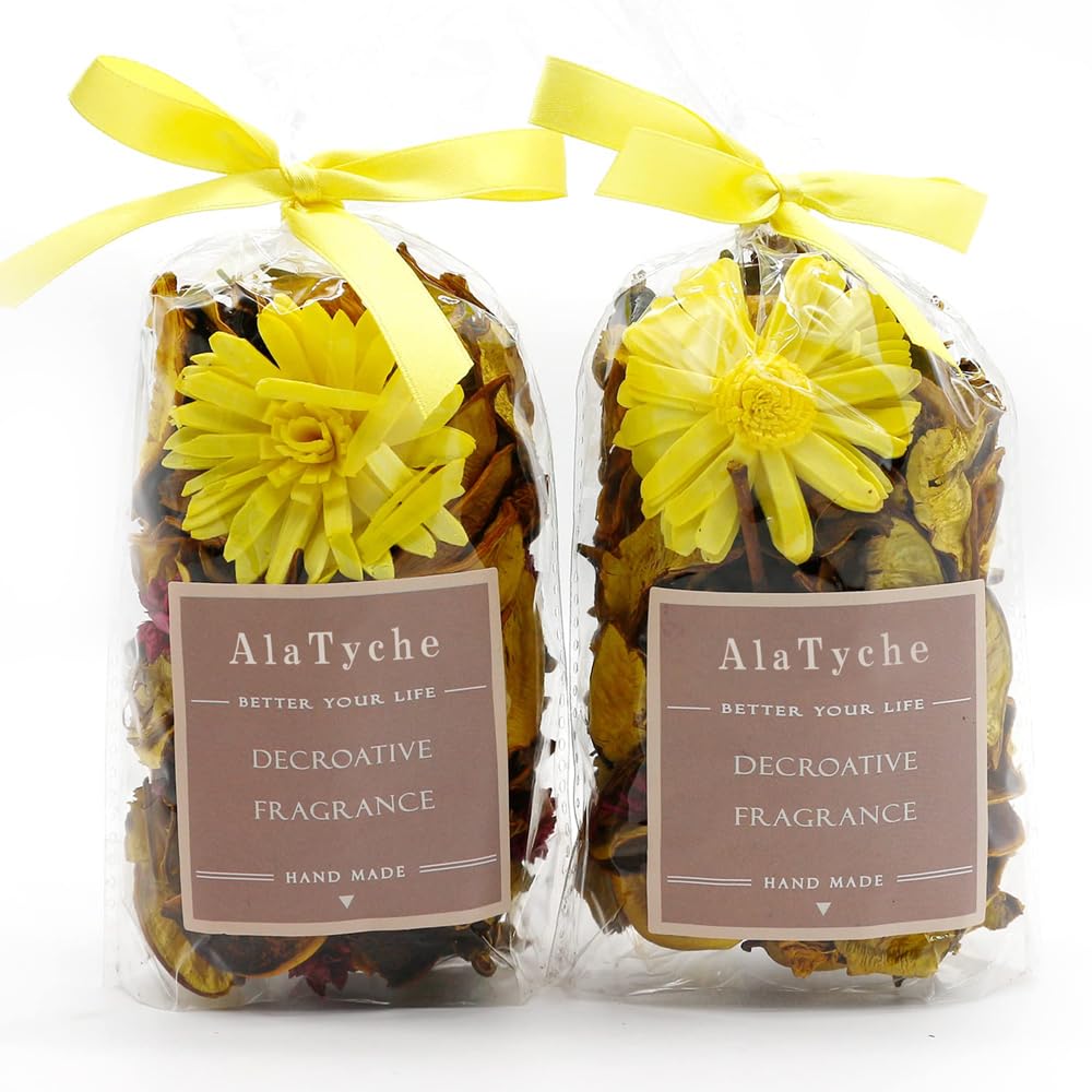 Photo 1 of AlaTyche Spring Potpourri Bags,Lemon Scented Potpourri Bowl Filler,Yellow Decorative Dried Flowers, Home Fragrance Sachet of Petal, Bathroom Vase Decor -Mini