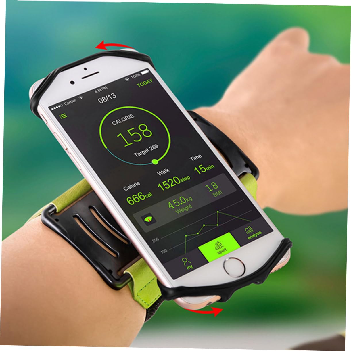 Artibetter 3pezzi Per Smartphone Con Rotazione Fascia Braccio Per Jogging e Sport Colore Random