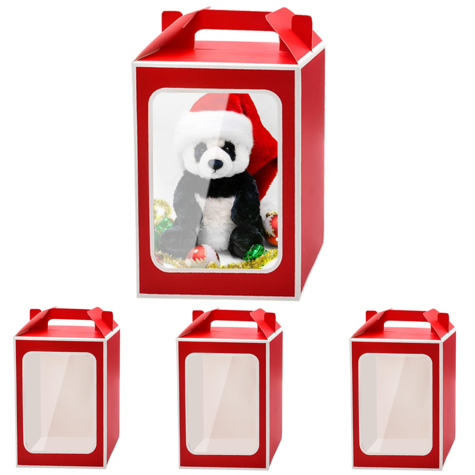 Enorteen 30 Pcs Clear Gift Bags with Transparent Window Gift Boxes Candy Boxes Tote Paper Bags Flower Boxes Bouquet Bags for Bridal Shower Present