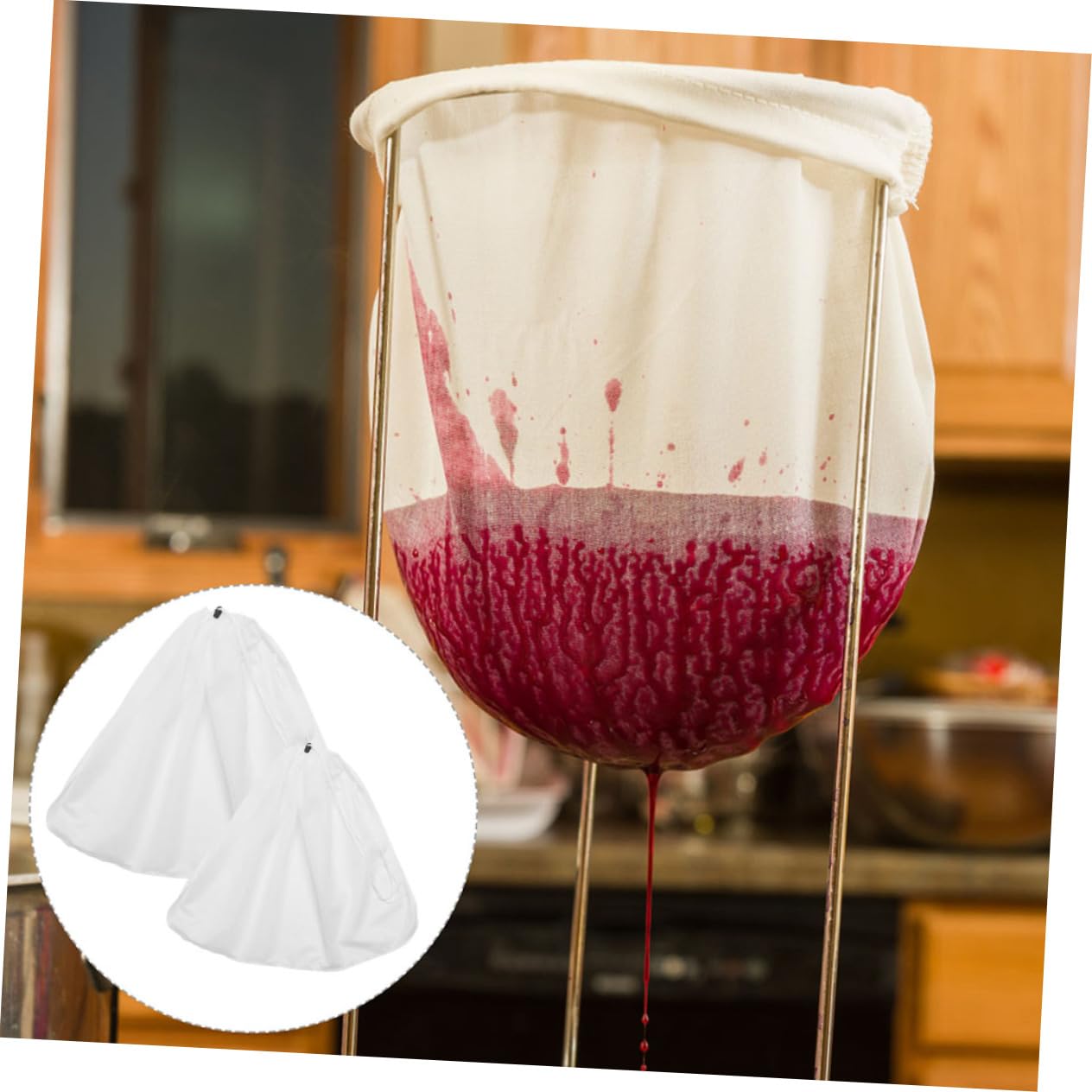 OFFSCH 2pcs Reusable Brew Bags Mesh Strainer Bag for Juice Wine Drawstring Cold Brew Large Filter Pouch
