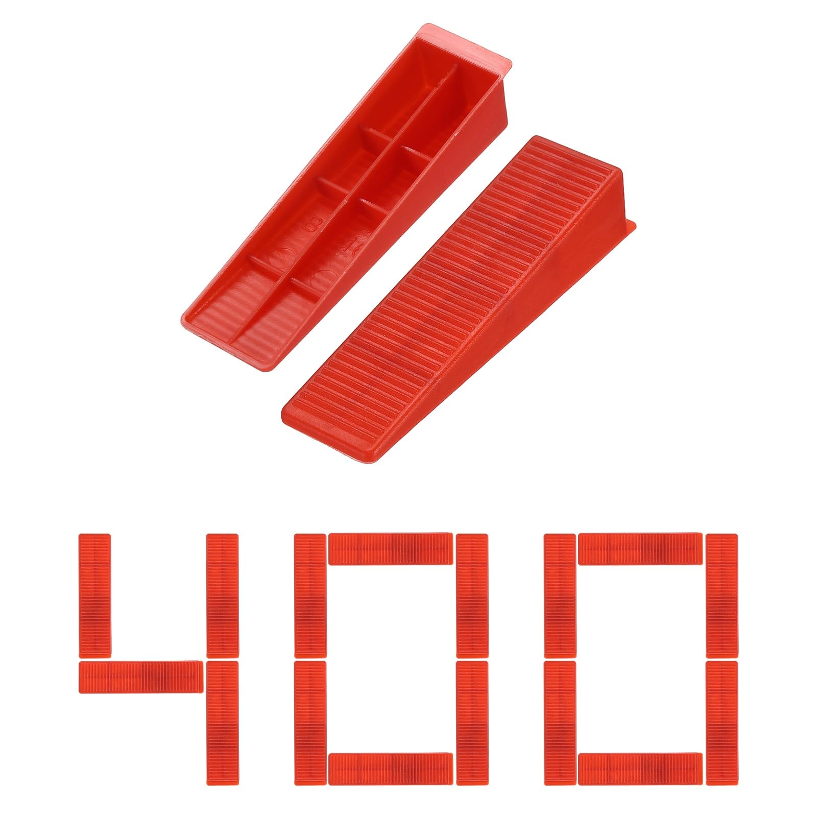 PATIKIL 400 cunei di livellamento riutilizzabili, distanziatori per livellamento piastrelle per installazione a parete in ceramica e installazione in pietra, rosso
