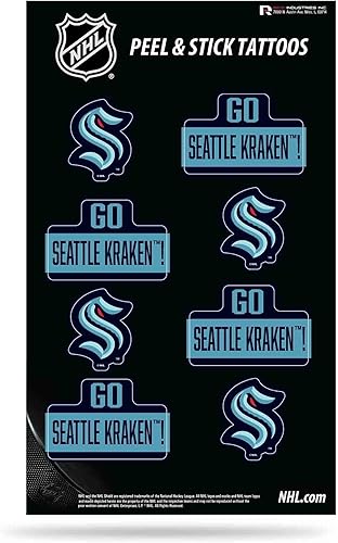 Miniatura 8 de Rico Industries NHL Hockey Vegas Golden Knights - Tatuajes temporales verticales para despegar y pegar - Ojo negro - Aprobado para el día del juego