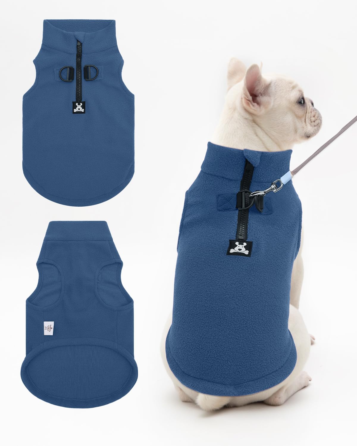 Pull en polaire pour chien avec col roulé CuteBone pour les promenades d'hiver