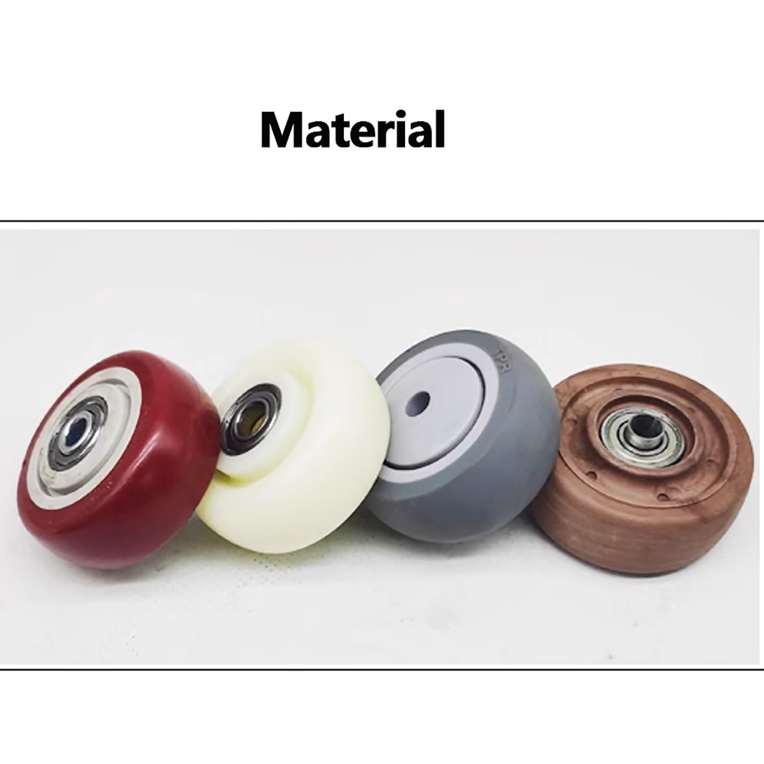 roulettes Charge Lourde 3inch roulettes Tige Fileté M12*60/100/150mm roulettes pivotantes avec Frein Silencieux Nylon Lot de 4(Brake,M12*60)