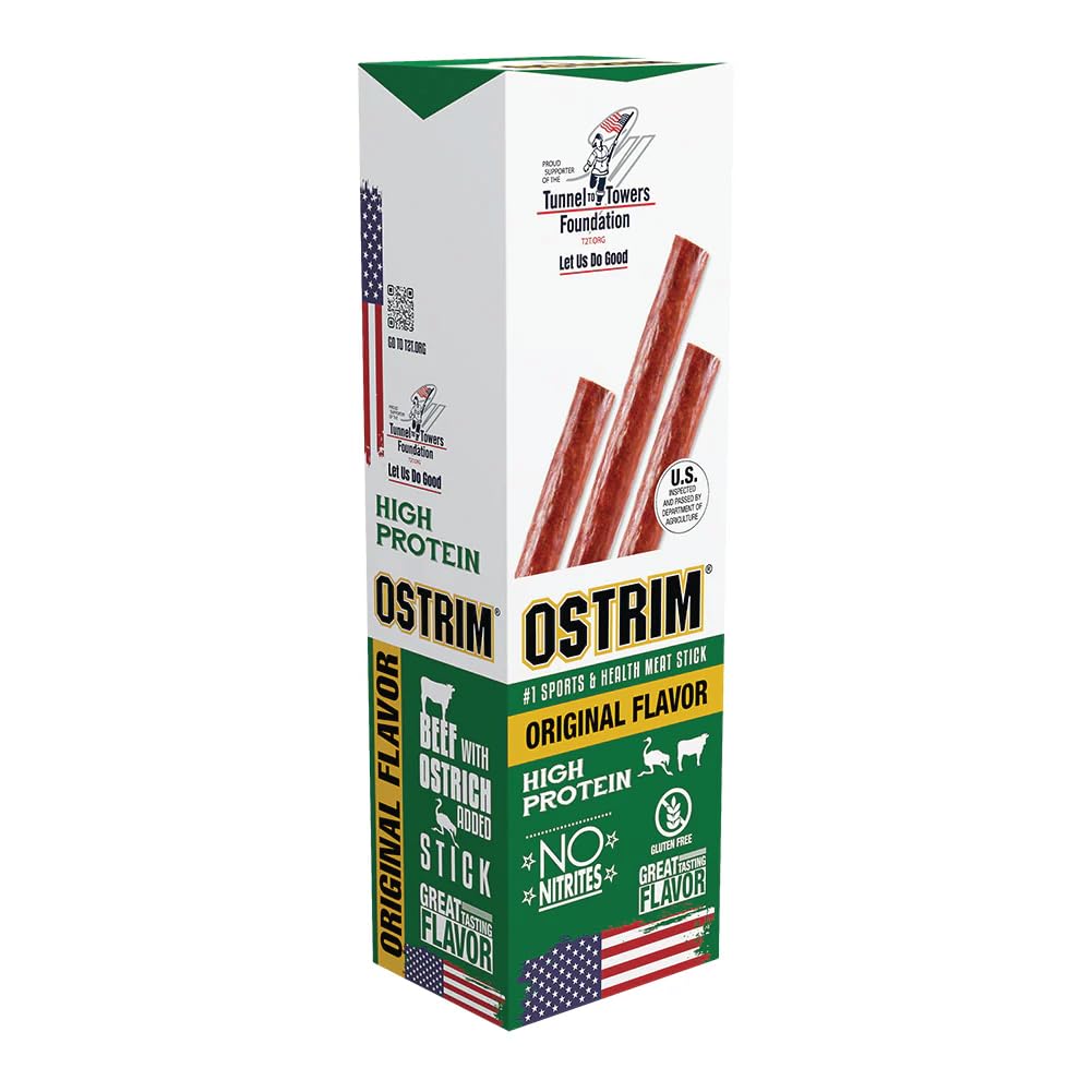 Ostrim (1.5oz) Beef & Ostrich High Protein Snack Stick, (Original Flavor), (1 Pack of 10)