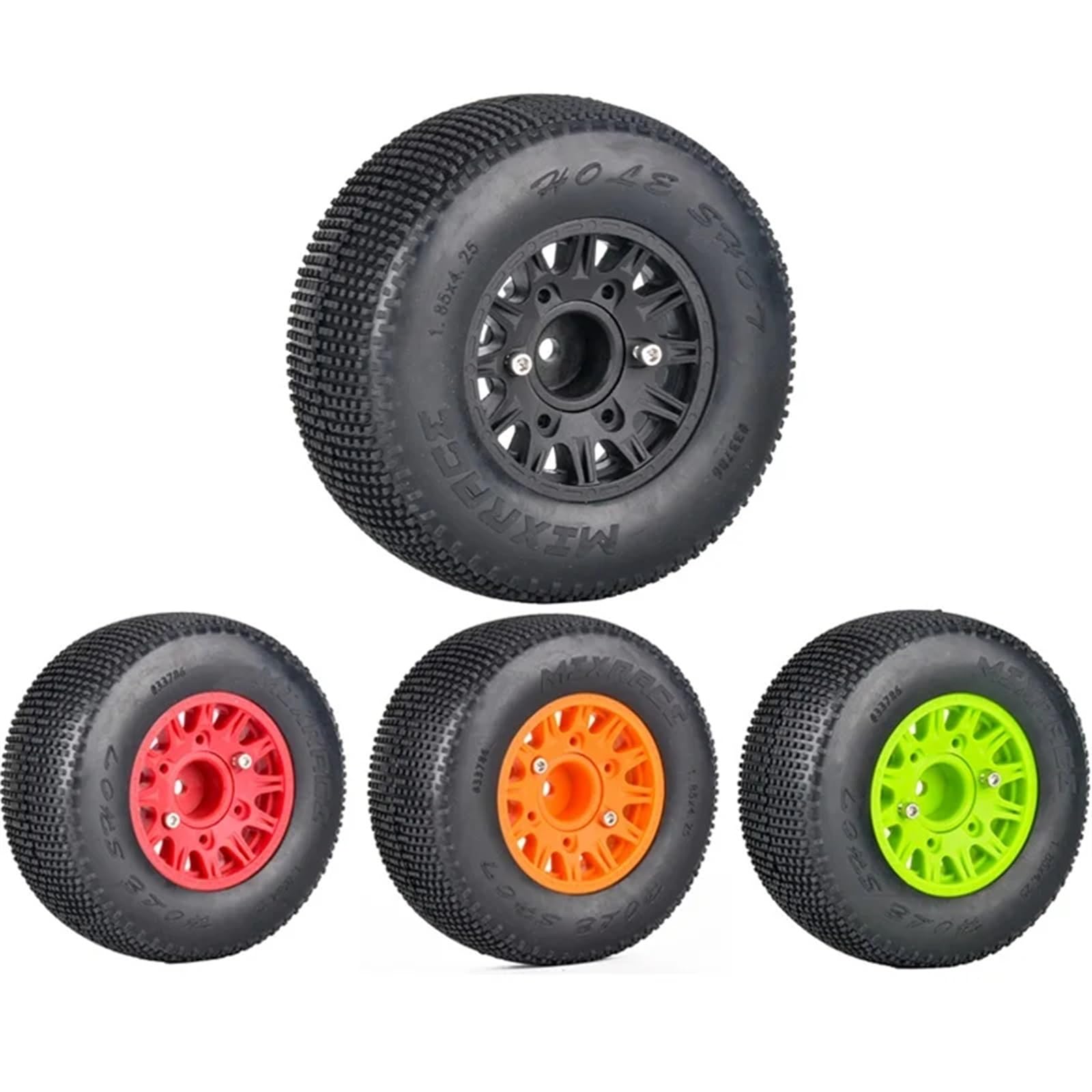 Neumáticos Coche RC para LT18067 1/10 4 Piezas Neumáticos Cortos Camión Todoterreno For Modelo Neumático Coche Agarre Pequeño Adaptador Resente Al Desgaste 12 Mm 14 Mm Y 17 Mm(Black)