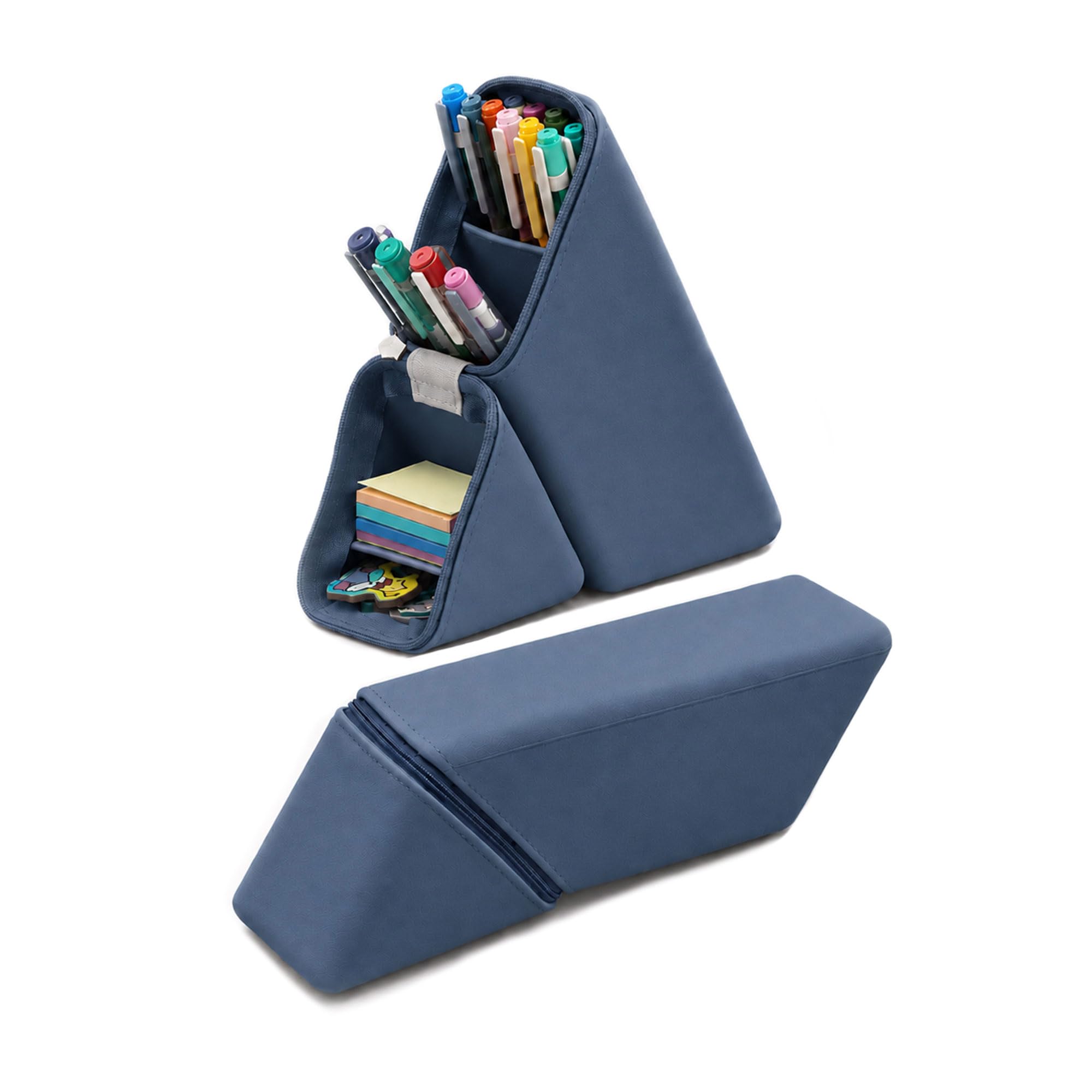 Yinghesheng Pencil Case, Silicone Pencil Cases, Foldable Pencil Bag, Standing Pen Pouch Holder Pencil Box for Students Teens Girls Boys, School Office Stationery Supplies,Blue