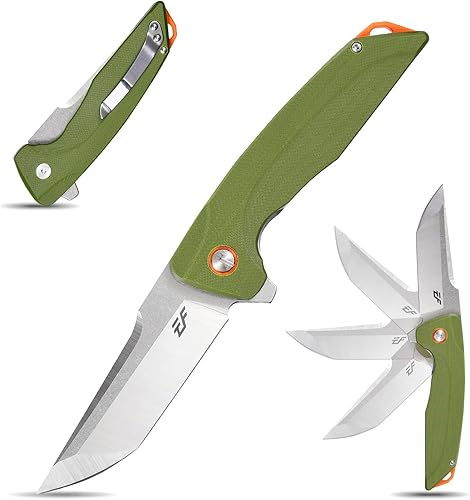 Eafengrow EF926 Cuchillo de bolsillo D2 Hoja de acero Cuchillos de herramientas al aire libre G10 Mango Clip de bolsillo EDC Cuchillo de bloqueo