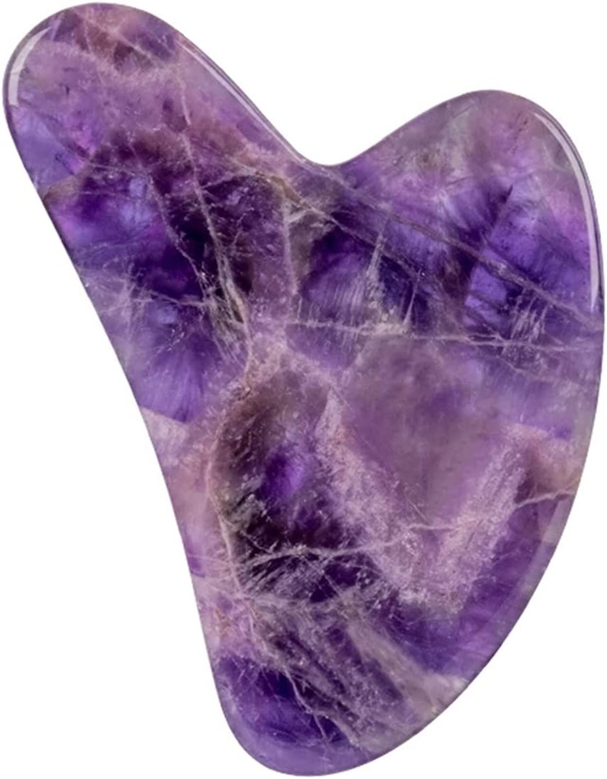 Améthyste Pierre Brute Améthyste Masseur Pierre Naturelle Rouleau Du Visage Gua Sha Outils Ensemble SPA Acupuncture Grattage Cristal Corps Visage Soins De Santé Massage (Color : Purple-1) collecte à d