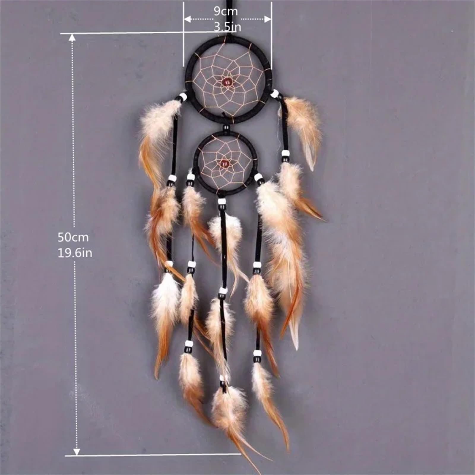 Atrapasueños con Plumas Marrones, atrapasueños for Colgar en la Pared, Accesorios for Dormitorio, carillón de Viento, 2 uds para El Dormitorio(Brown02)
