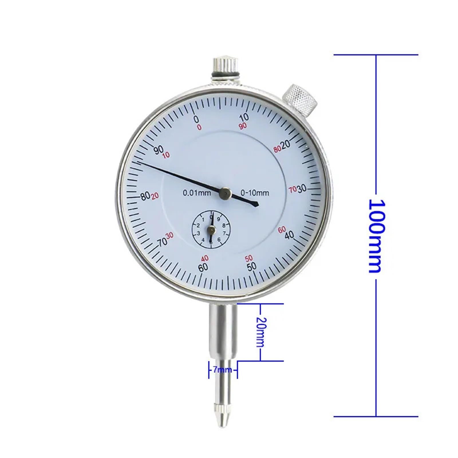 Indicatore comparatore di precisione da 0,01 mm Misuratore da 0-10 mm Indicatore di risoluzione preciso da 0,01 mm Indicatore di misurazione Strumento Strumento Comparatore