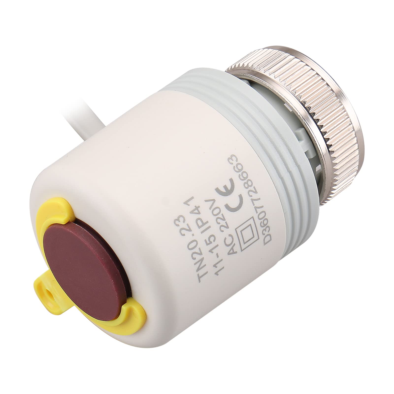 Wengart Attuatore Termico NC (Normalmente Chiuso) 230V, Testina Elettrotermica 2 Fili per Collettore Riscaldamento a Pavimento e Radiatori, Attacco M30x1.5, con Indicatore di Stato Rosso, WG2220