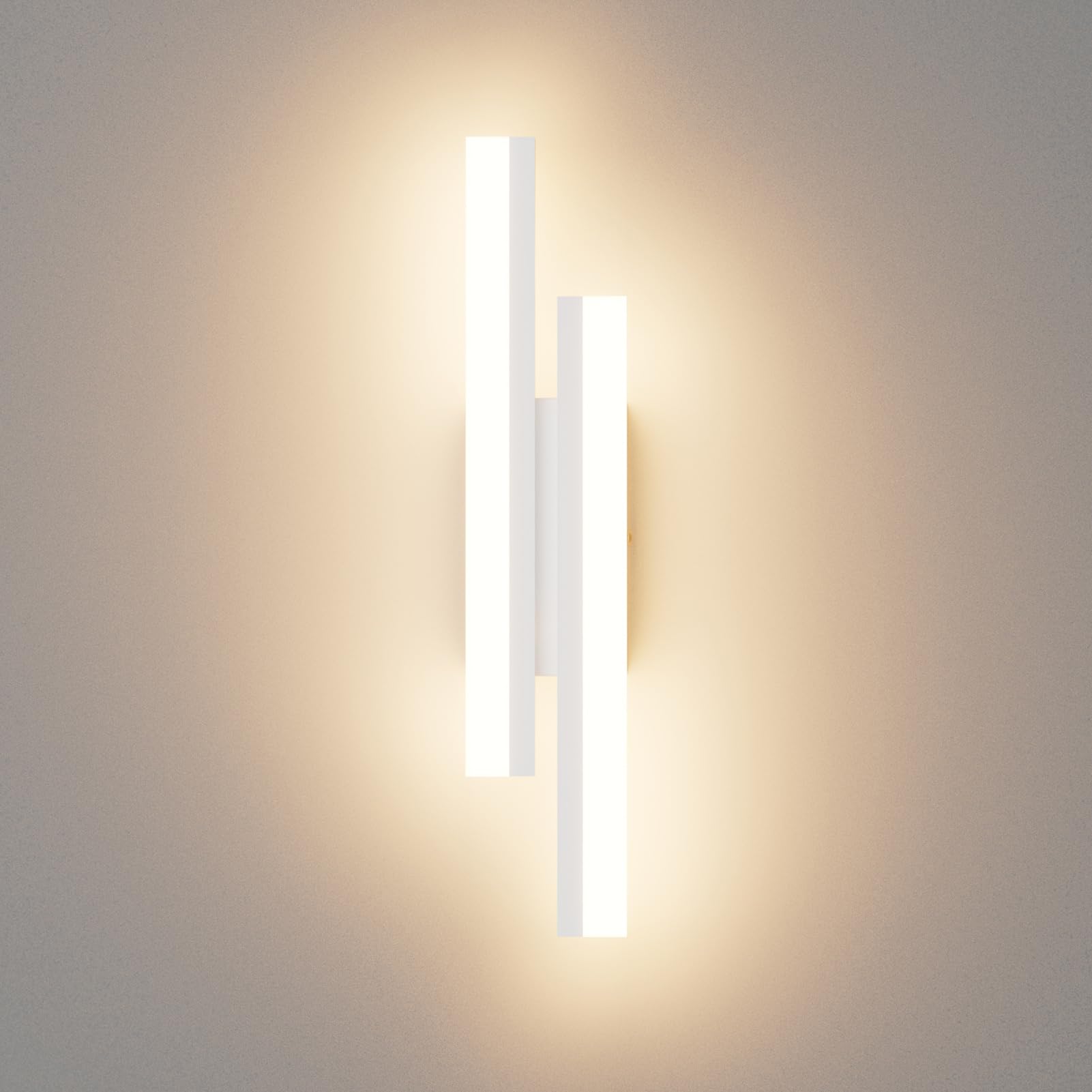 Klighten Wandleuchte LED Innen 40cm, 12W 850LM Mordern Wandlampe, Dekorative Wandleuchte Für Schlafzimmer Wohnzimmer Korridor Treppenhaus, 110-240V, Warmweiß 3000K, Weiß