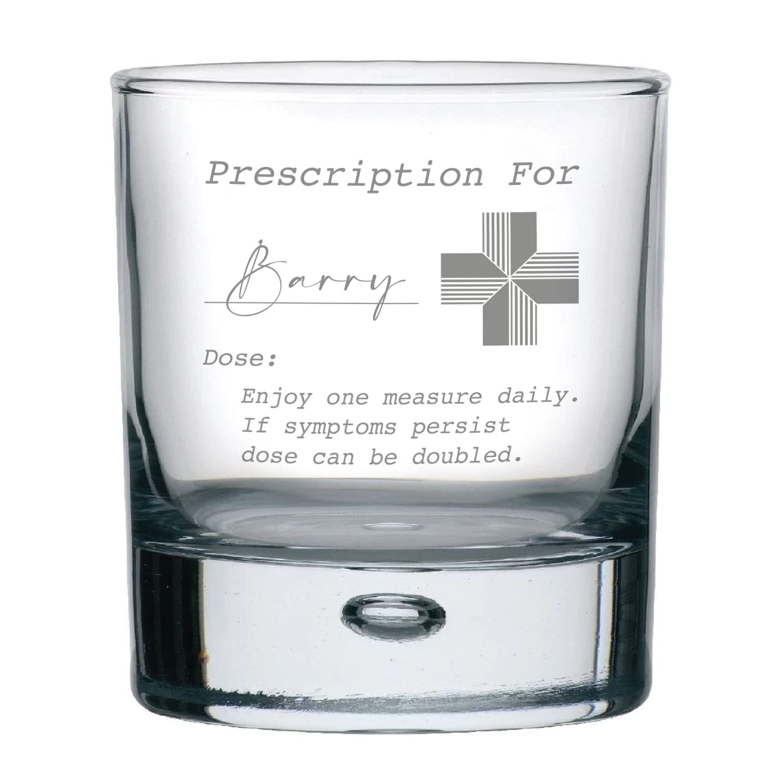 You Personalise Personalised Engraved Novelty Glass- Custom Text & Prescription Design- Ideal for Gifting, Whiskey Glass- Dishwasher Safe