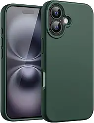 JETech Capa Silicone Líquido para iPhone 16 6,1 Polegadas, Case Protetora de Corpo Inteiro com Toque Macio e Sedoso, Capinha Antirriscos com Forro de Microfibra (Verde Meia-Noite)