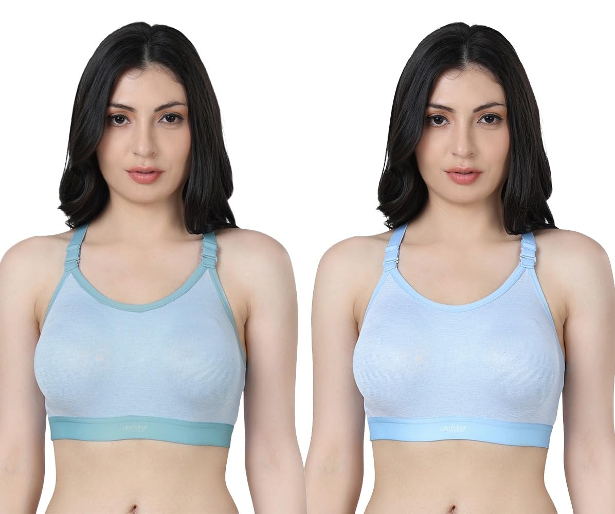 ladyland Women's Cotton Blend Non-Padded Wirefree Comfortable Sports-Bra-picture-52