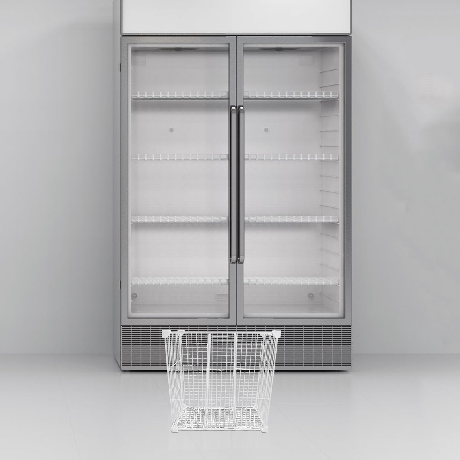 Healeved Contenedor Organizador para Congelador Blanco de Hierro 3 Divisores, Optimización de Espacio y Limpieza Sencilla para Cocinas Comerciales y Refrigeradores