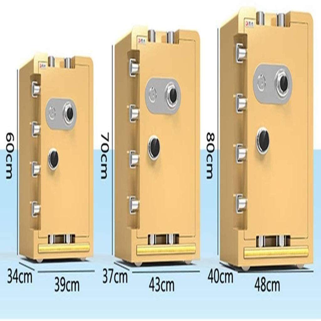 Large Safe, All-Steel Mechanical Password Safes Home Office In-Wall Bedside Wardrobe Storage Cabinet Safe Deposit Box - Tyrant Gold Safety Box (Size : 60 * 39 * 34cm)